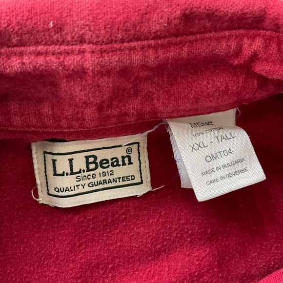 LL Bean Chamois Cloth Shirt 
# 0MT04
Heavyweight 
Men’s XXL TALL 
Red - Picture 4 of 7